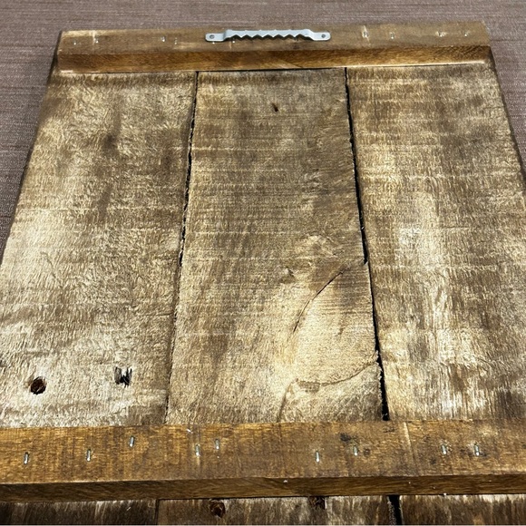 Rustic Hand Crafted Joy Sign Wall Hanging Teal Red Barn Wood Farmhouse Display - Picture 5 of 7